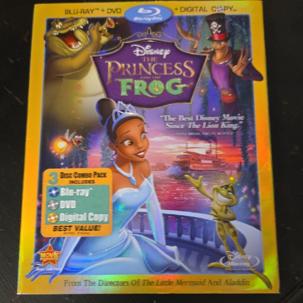 Disney The Princess and the Frog Blu-ray DVD Combo - Gold and Blue